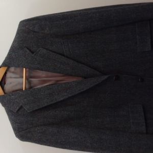 Hart Schaffner Marx Wool Herringbone Tweed Gray/Blue Sport Jacket 40R *